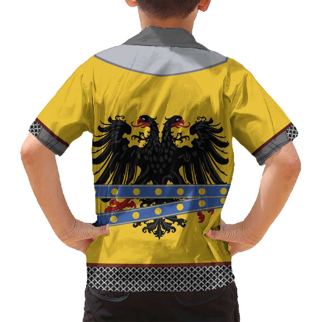 Century Holy Roman Empire Knight Costume Family Matching Off Shoulder Maxi Dress and Hawaiian Shirt