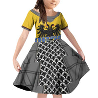 Century Holy Roman Empire Knight Costume Family Matching Off Shoulder Short Dress and Hawaiian Shirt