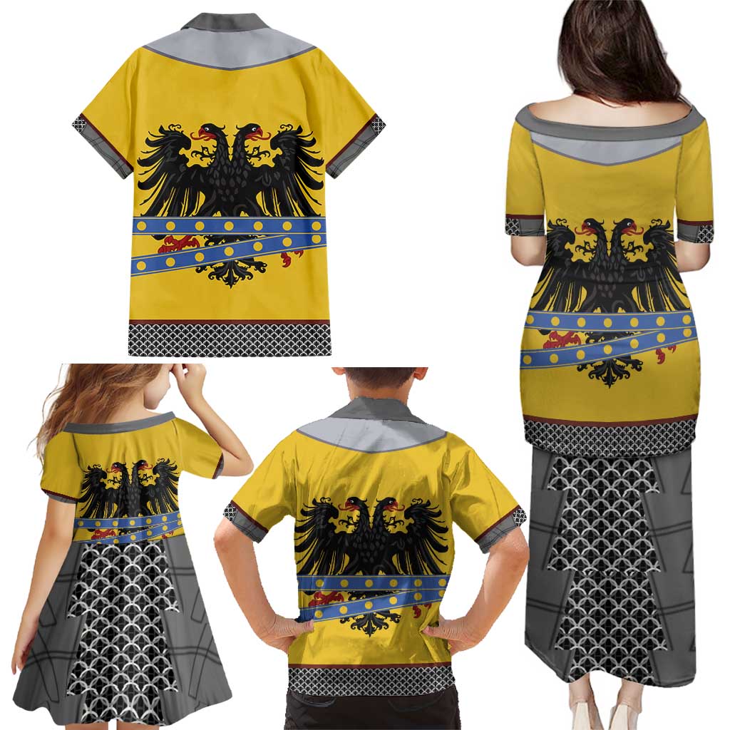 Century Holy Roman Empire Knight Costume Family Matching Puletasi and Hawaiian Shirt