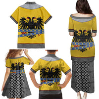 Century Holy Roman Empire Knight Costume Family Matching Puletasi and Hawaiian Shirt