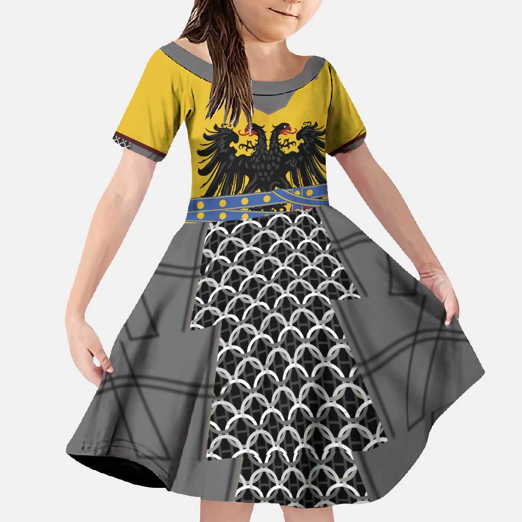 Century Holy Roman Empire Knight Costume Family Matching Short Sleeve Bodycon Dress and Hawaiian Shirt