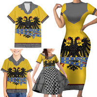 Century Holy Roman Empire Knight Costume Family Matching Short Sleeve Bodycon Dress and Hawaiian Shirt