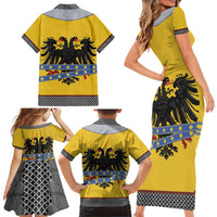 Century Holy Roman Empire Knight Costume Family Matching Short Sleeve Bodycon Dress and Hawaiian Shirt