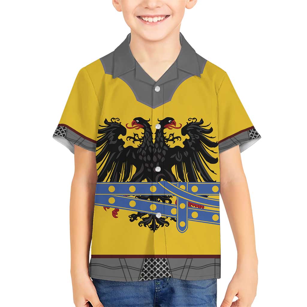 Century Holy Roman Empire Knight Costume Family Matching Short Sleeve Bodycon Dress and Hawaiian Shirt