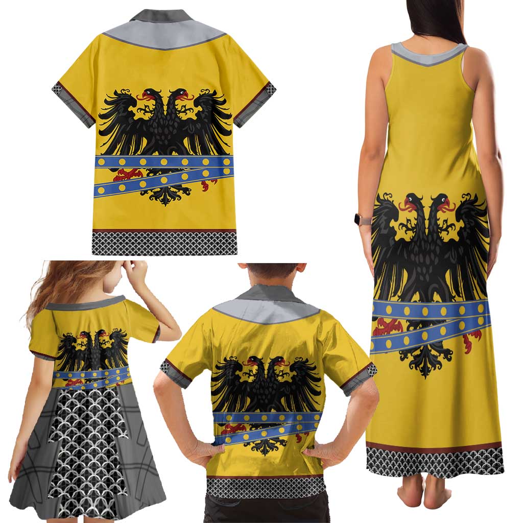 Century Holy Roman Empire Knight Costume Family Matching Tank Maxi Dress and Hawaiian Shirt