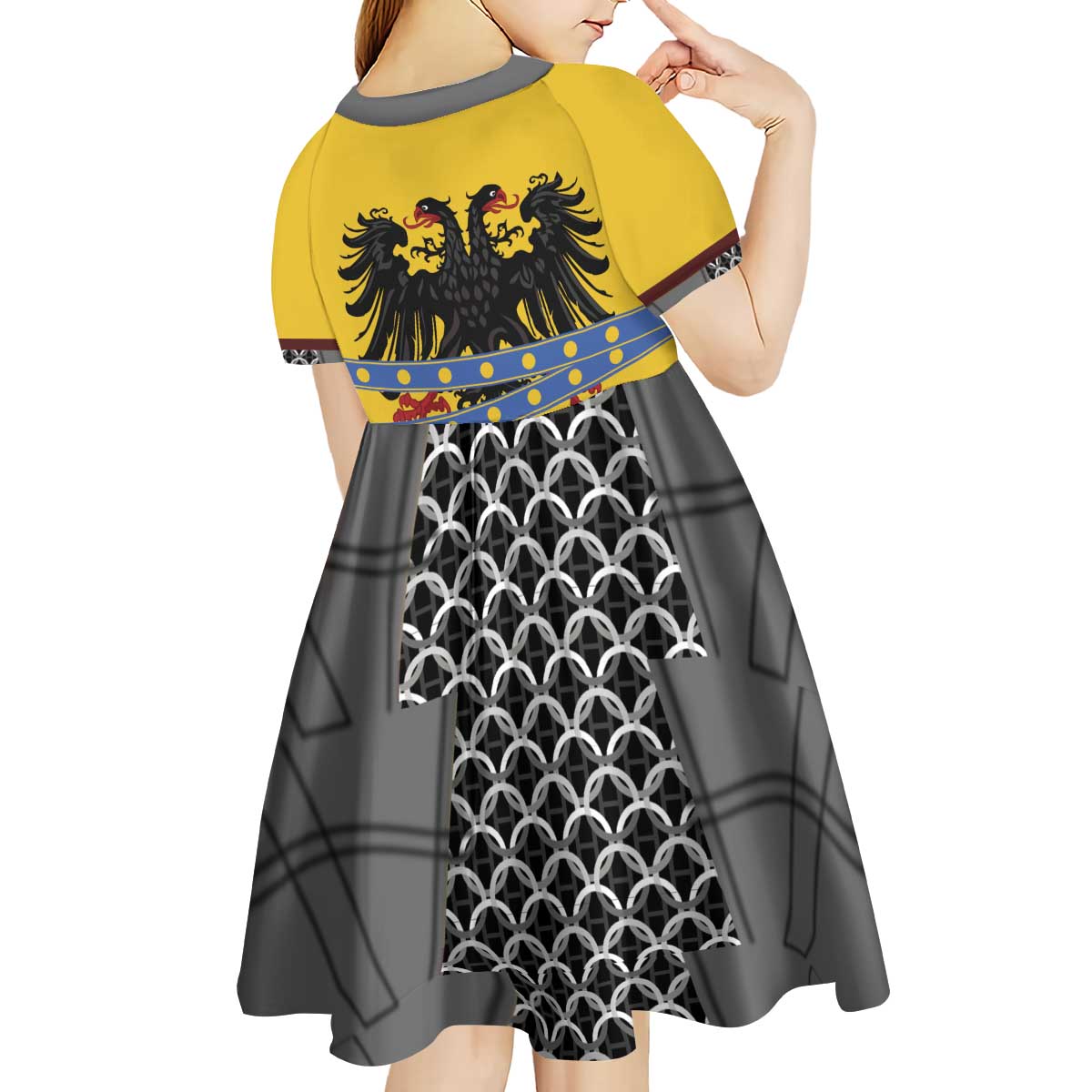 Century Holy Roman Empire Knight Costume Kid Short Sleeve Dress