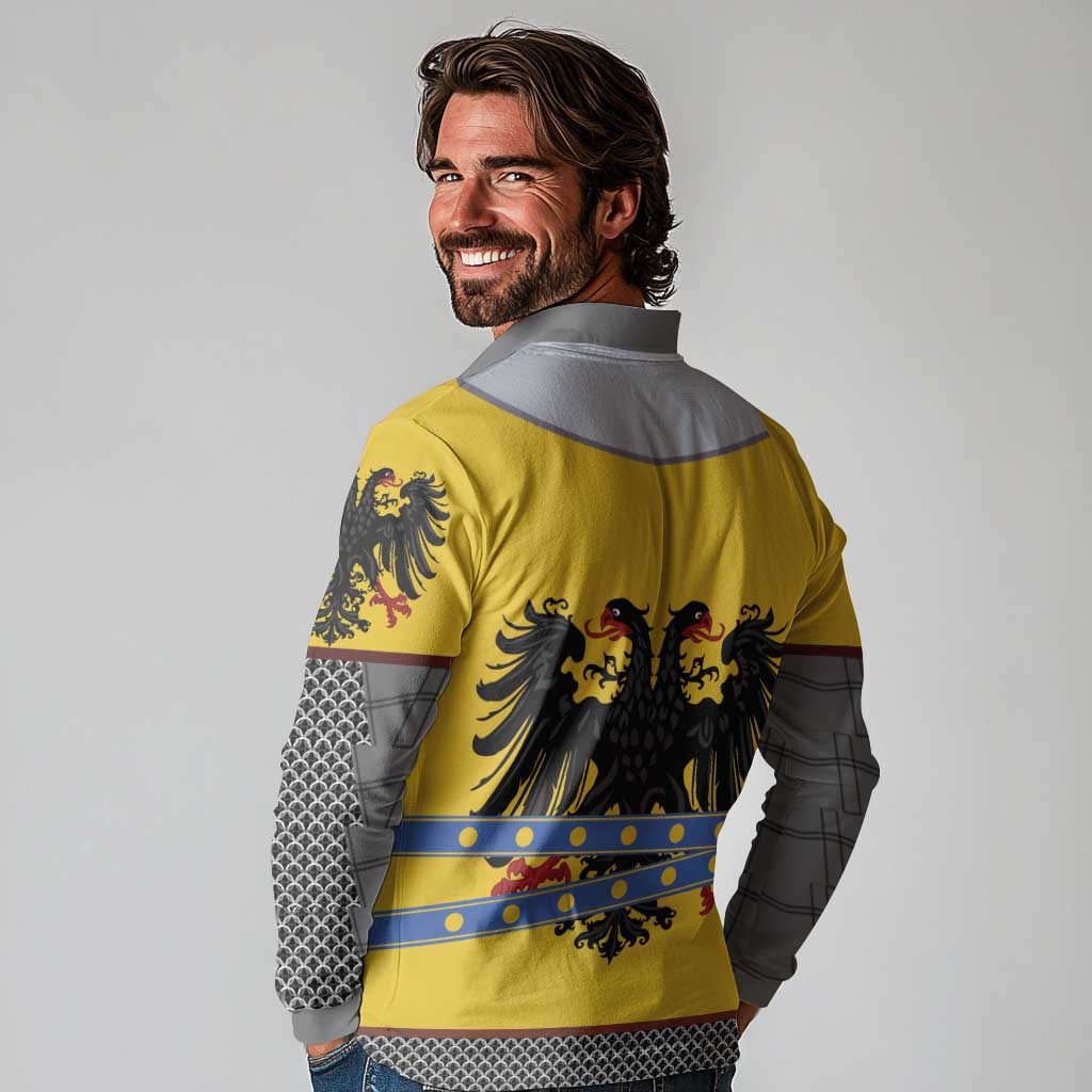 Century Holy Roman Empire Knight Costume Long Sleeve Polo Shirt