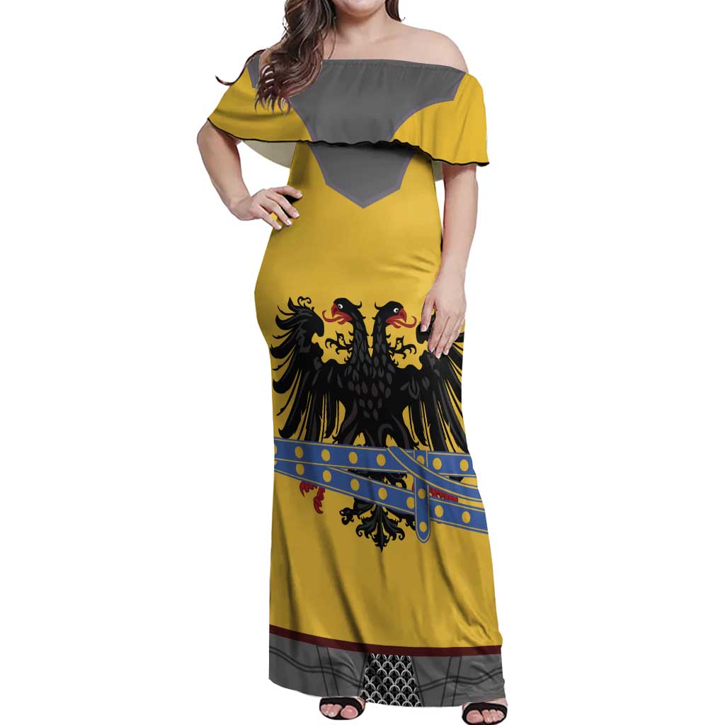 Century Holy Roman Empire Knight Costume Off Shoulder Maxi Dress