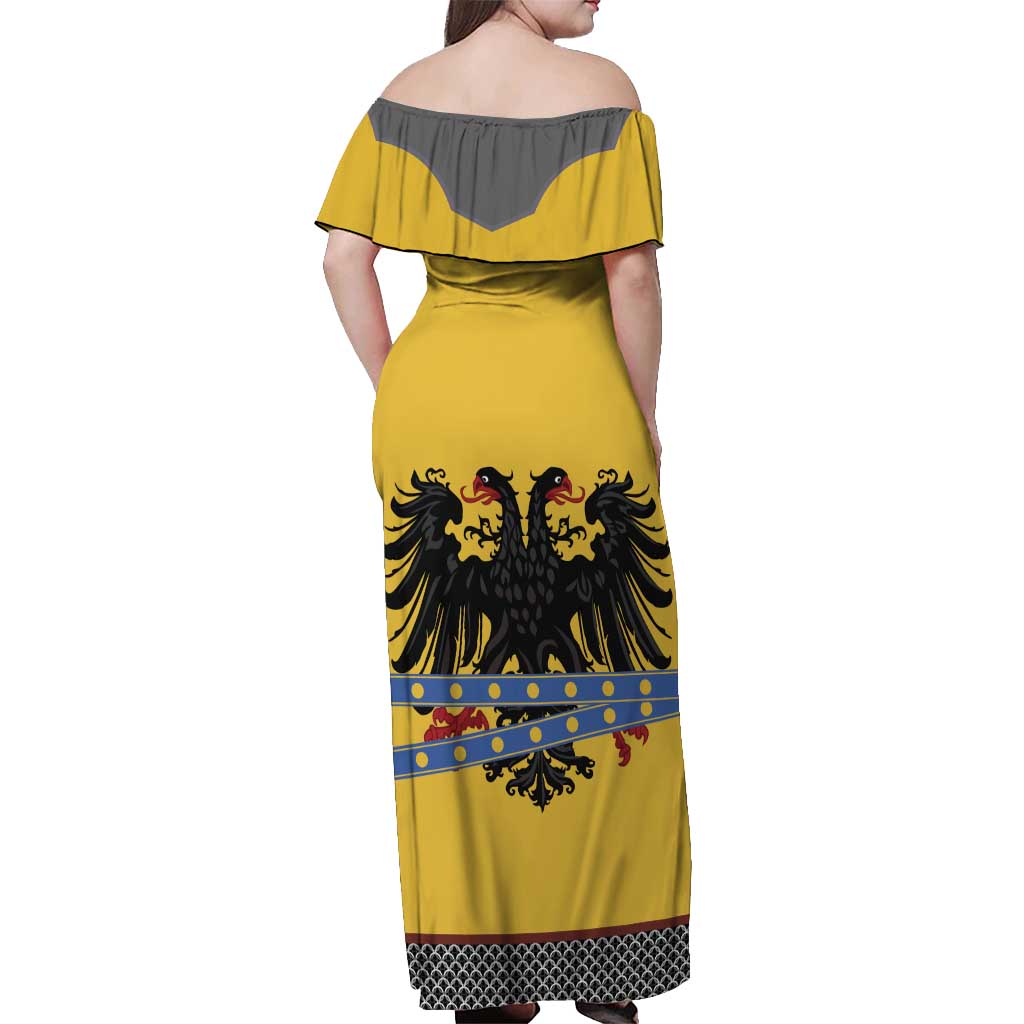Century Holy Roman Empire Knight Costume Off Shoulder Maxi Dress