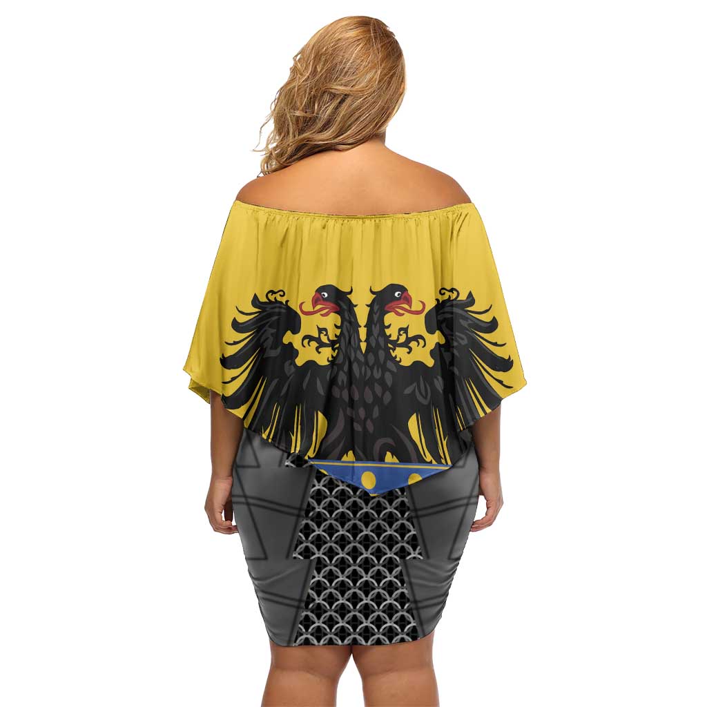 Century Holy Roman Empire Knight Costume Off Shoulder Short Dress