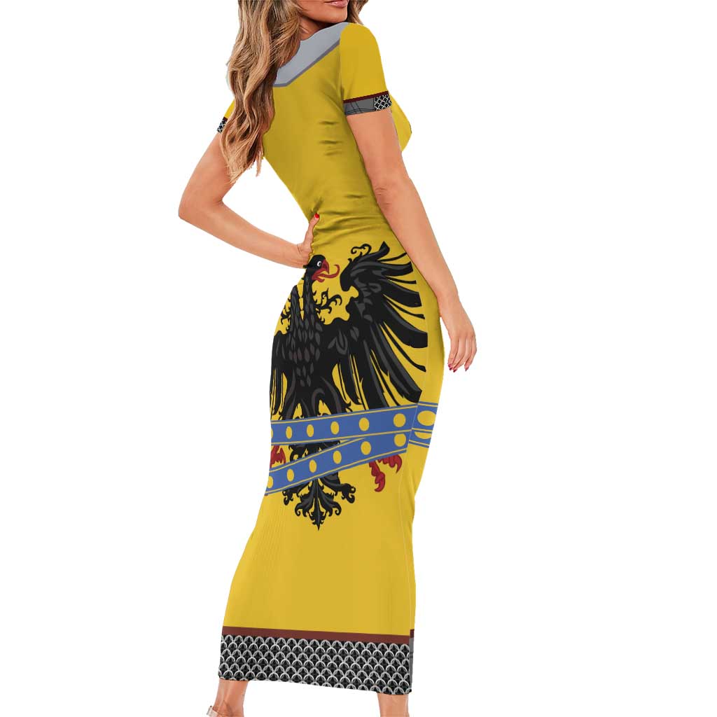 Century Holy Roman Empire Knight Costume Short Sleeve Bodycon Dress