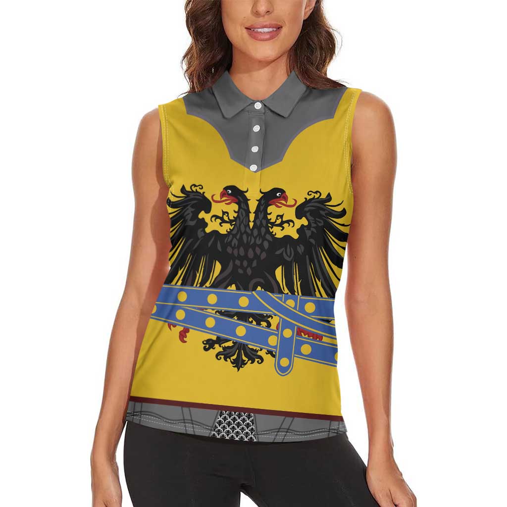 Century Holy Roman Empire Knight Costume Women Sleeveless Polo Shirt