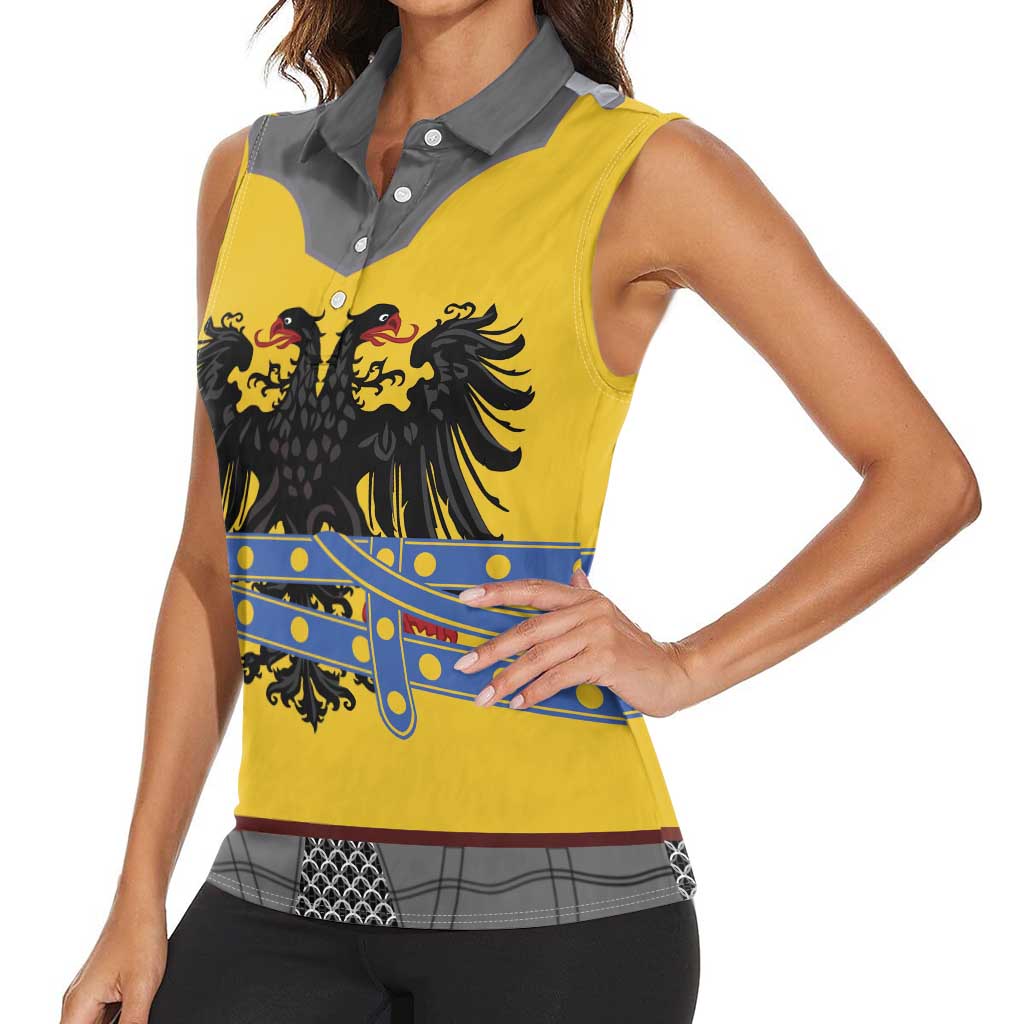 Century Holy Roman Empire Knight Costume Women Sleeveless Polo Shirt