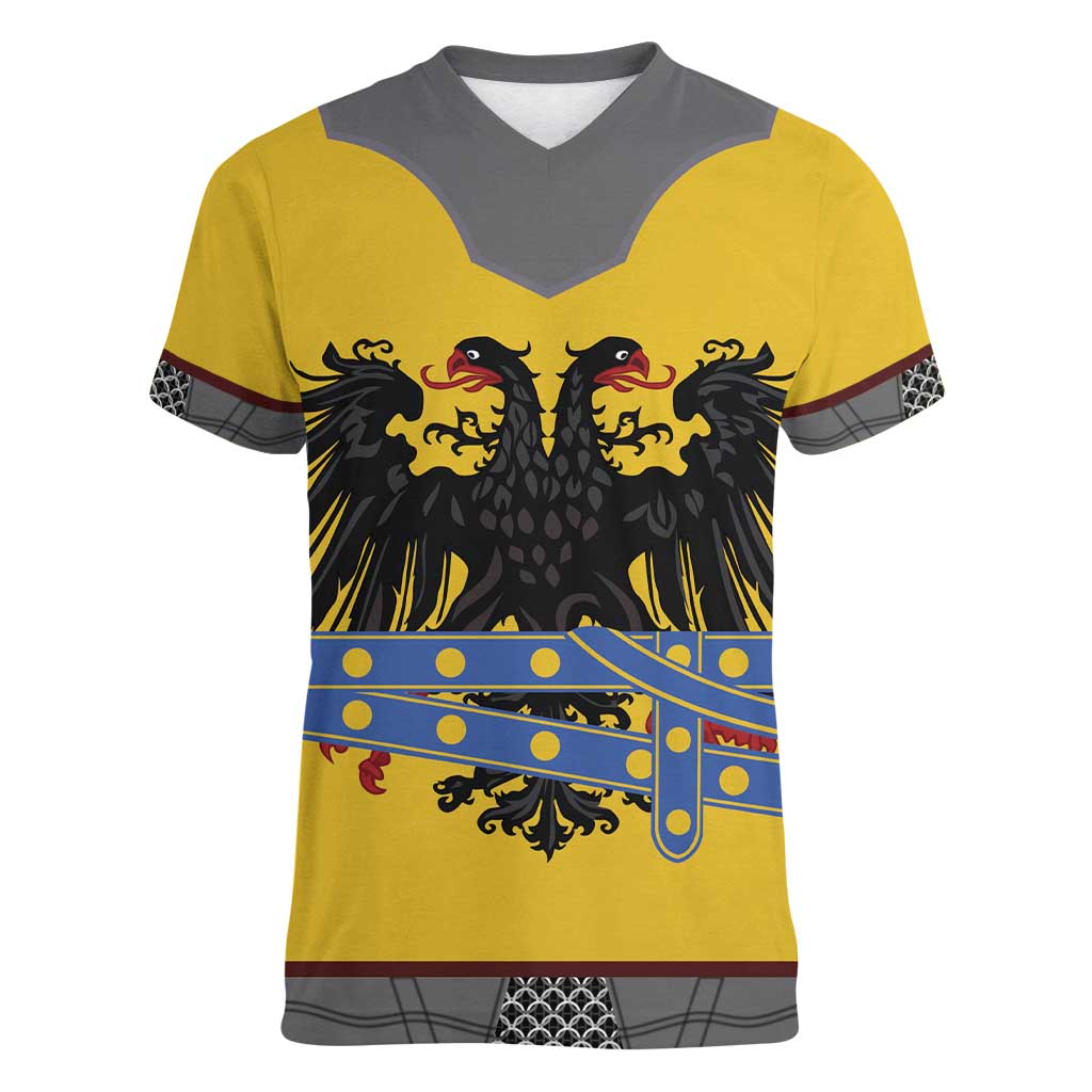 Century Holy Roman Empire Knight Costume Women V-Neck T-Shirt