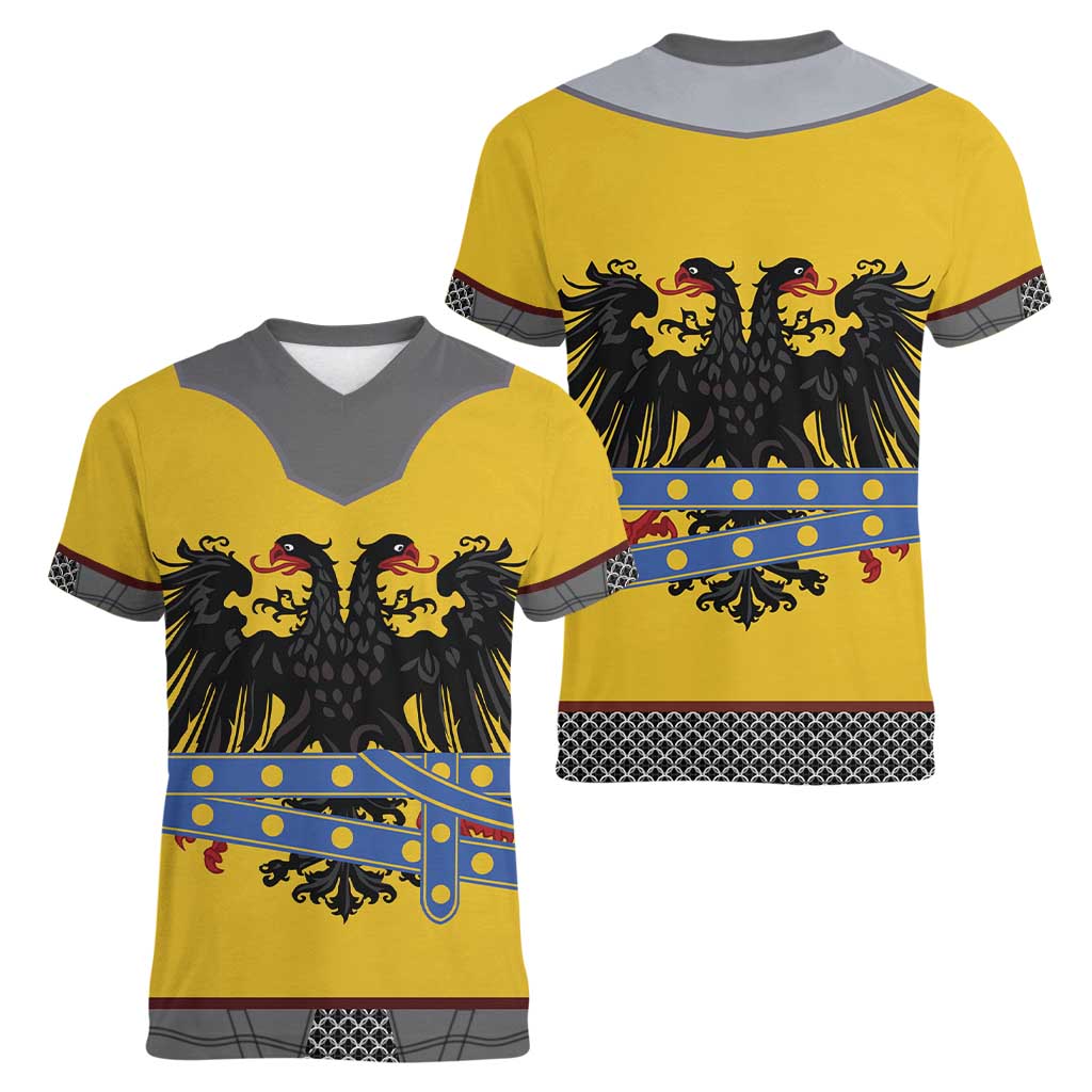 Century Holy Roman Empire Knight Costume Women V-Neck T-Shirt
