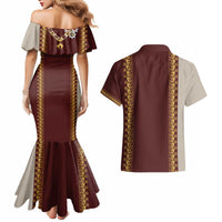 Holy Roman Emperor Costume Couples Matching Mermaid Dress and Hawaiian Shirt