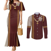 Holy Roman Emperor Costume Couples Matching Mermaid Dress and Long Sleeve Button Shirt