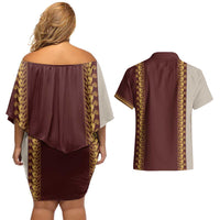 Holy Roman Emperor Costume Couples Matching Off Shoulder Short Dress and Hawaiian Shirt