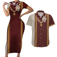 Holy Roman Emperor Costume Couples Matching Short Sleeve Bodycon Dress and Hawaiian Shirt