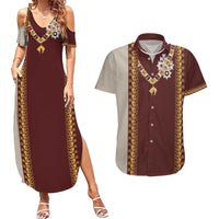 Holy Roman Emperor Costume Couples Matching Summer Maxi Dress and Hawaiian Shirt