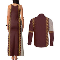 Holy Roman Emperor Costume Couples Matching Tank Maxi Dress and Long Sleeve Button Shirt