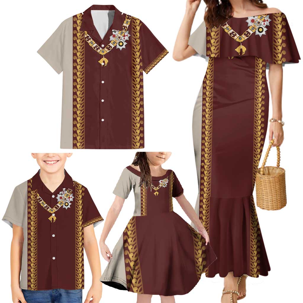 Holy Roman Emperor Costume Family Matching Mermaid Dress and Hawaiian Shirt