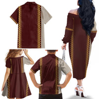 Holy Roman Emperor Costume Family Matching Off The Shoulder Long Sleeve Dress and Hawaiian Shirt