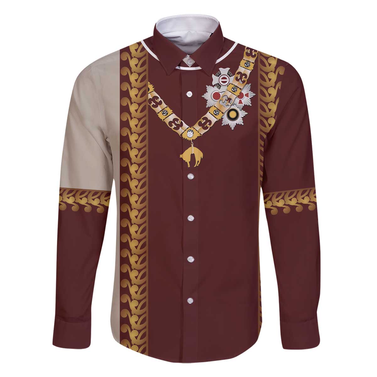 Holy Roman Emperor Costume Family Matching Off The Shoulder Long Sleeve Dress and Hawaiian Shirt