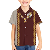 Holy Roman Emperor Costume Family Matching Off The Shoulder Long Sleeve Dress and Hawaiian Shirt