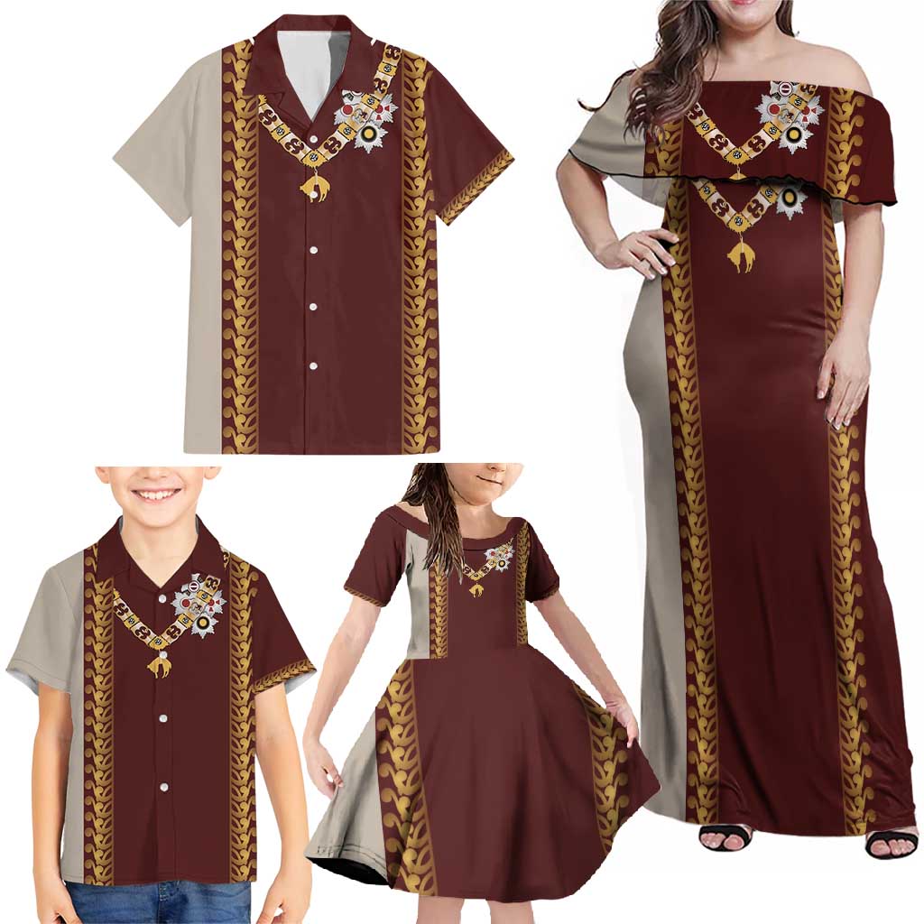 Holy Roman Emperor Costume Family Matching Off Shoulder Maxi Dress and Hawaiian Shirt