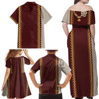 Holy Roman Emperor Costume Family Matching Off Shoulder Maxi Dress and Hawaiian Shirt