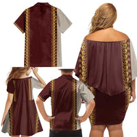 Holy Roman Emperor Costume Family Matching Off Shoulder Short Dress and Hawaiian Shirt
