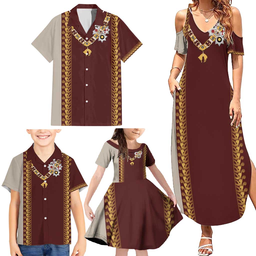 Holy Roman Emperor Costume Family Matching Summer Maxi Dress and Hawaiian Shirt