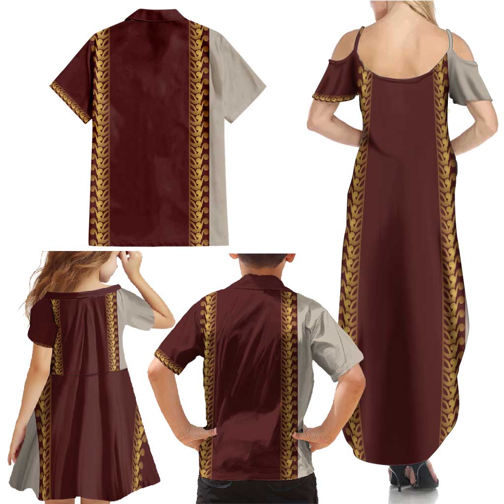 Holy Roman Emperor Costume Family Matching Summer Maxi Dress and Hawaiian Shirt