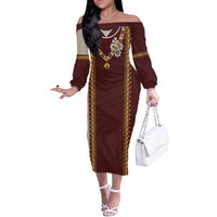 Holy Roman Emperor Costume Off The Shoulder Long Sleeve Dress