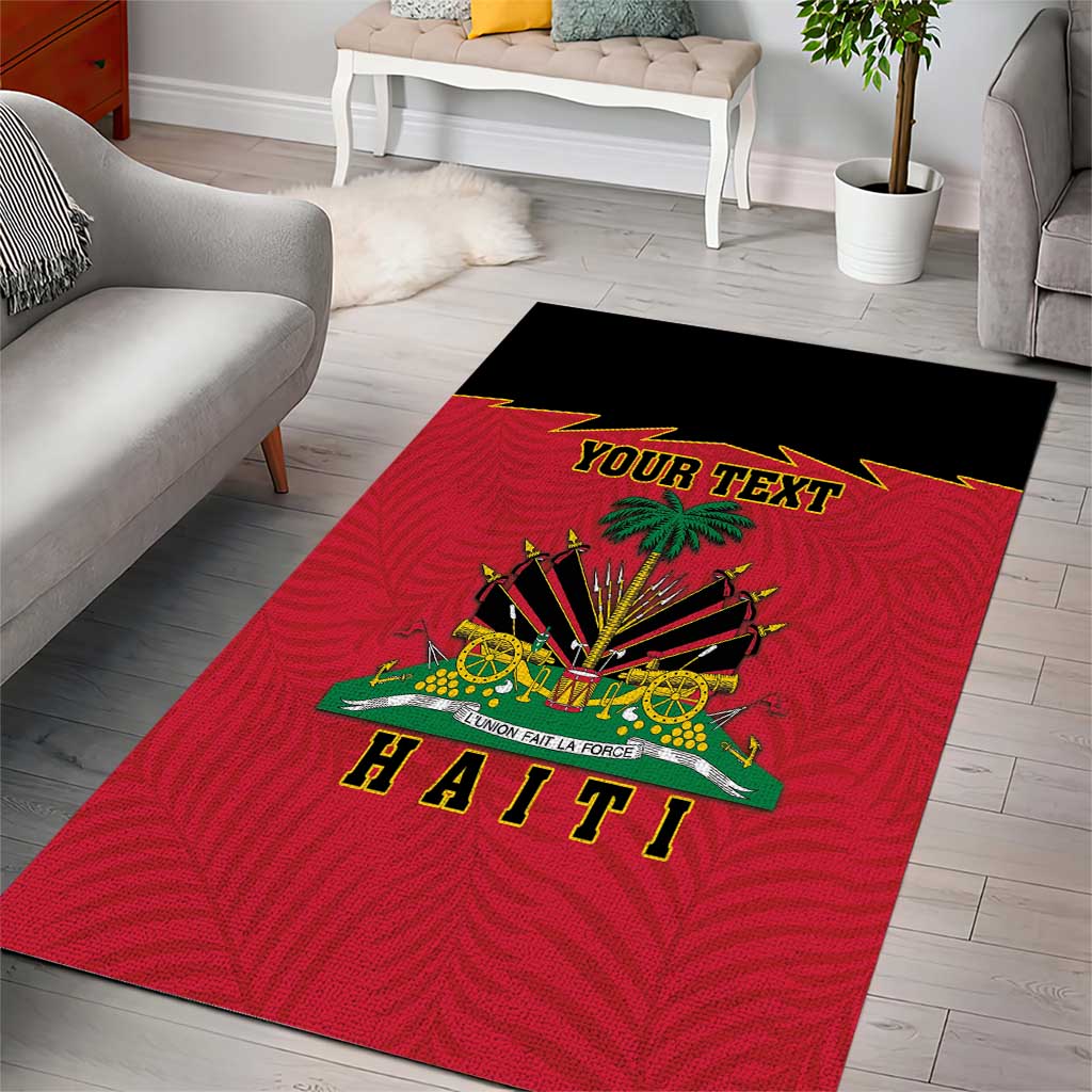 Personalized Haiti 1964 Area Rug Coat Of Arms Flag Style