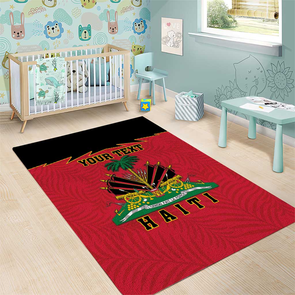 Personalized Haiti 1964 Area Rug Coat Of Arms Flag Style