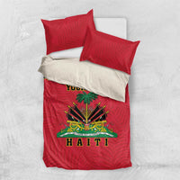 Personalized Haiti 1964 Bedding Set Coat Of Arms Flag Style