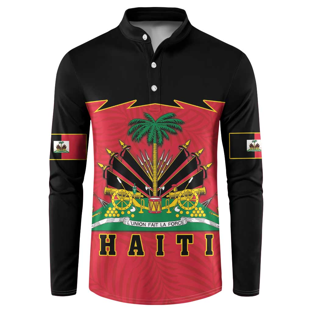 Personalized Haiti 1964 Button Sweatshirt Coat Of Arms Flag Style