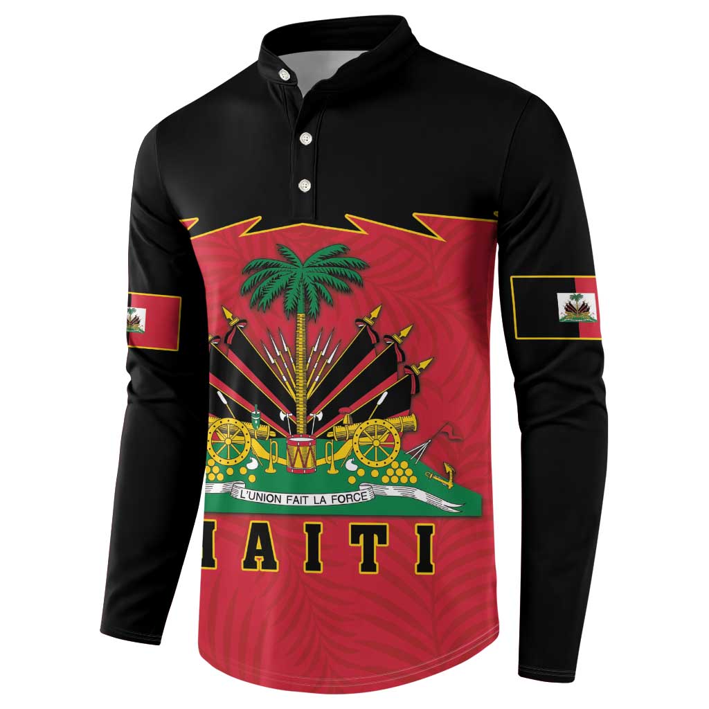 Personalized Haiti 1964 Button Sweatshirt Coat Of Arms Flag Style