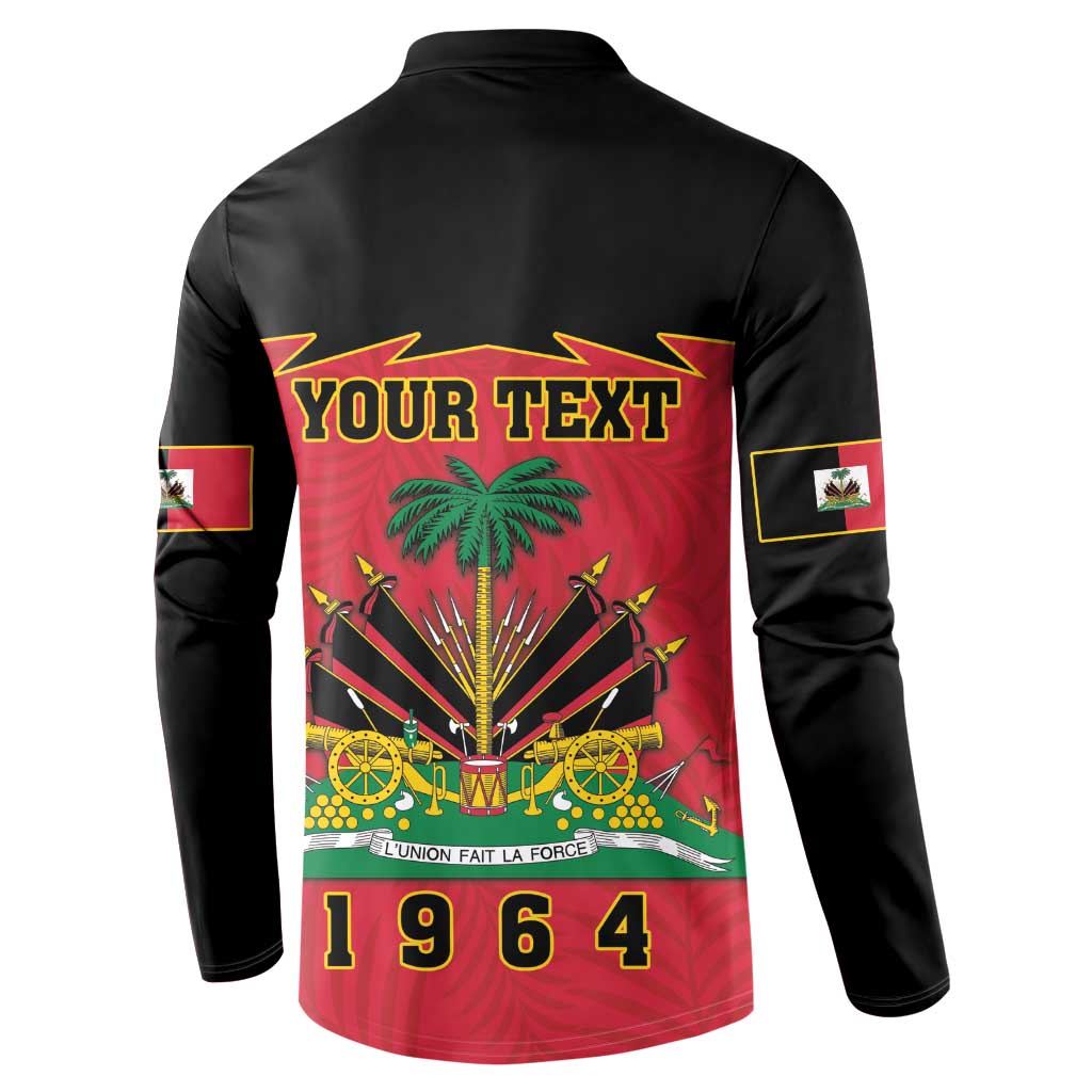 Personalized Haiti 1964 Button Sweatshirt Coat Of Arms Flag Style