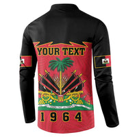 Personalized Haiti 1964 Button Sweatshirt Coat Of Arms Flag Style