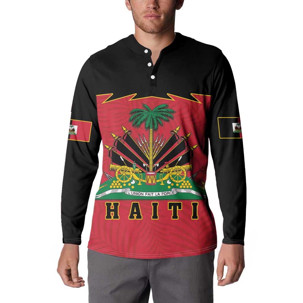 Personalized Haiti 1964 Button Sweatshirt Coat Of Arms Flag Style