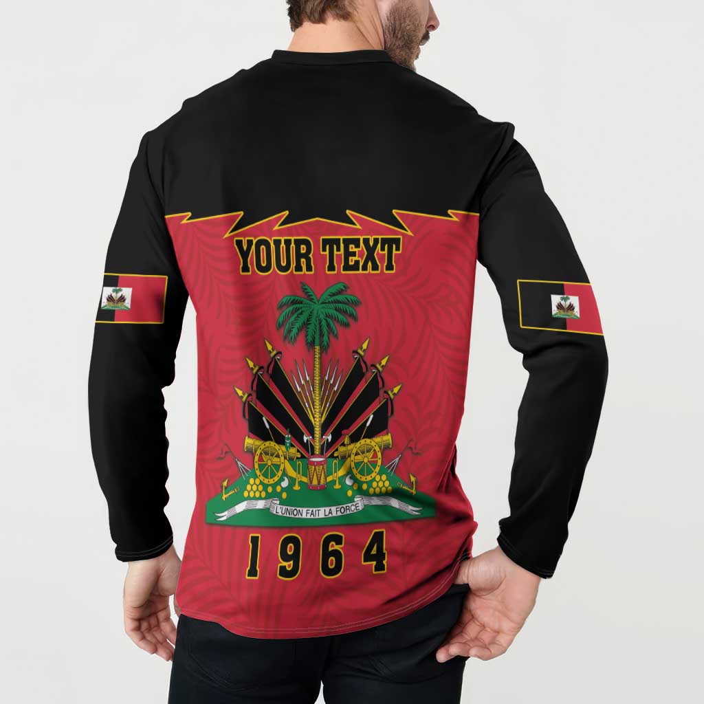 Personalized Haiti 1964 Button Sweatshirt Coat Of Arms Flag Style