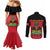 Personalized Haiti 1964 Couples Matching Mermaid Dress and Long Sleeve Button Shirt Coat Of Arms Flag Style