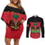 Personalized Haiti 1964 Couples Matching Off Shoulder Short Dress and Long Sleeve Button Shirt Coat Of Arms Flag Style
