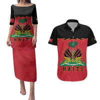 Personalized Haiti 1964 Couples Matching Puletasi and Hawaiian Shirt Coat Of Arms Flag Style