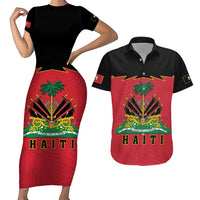 Personalized Haiti 1964 Couples Matching Short Sleeve Bodycon Dress and Hawaiian Shirt Coat Of Arms Flag Style