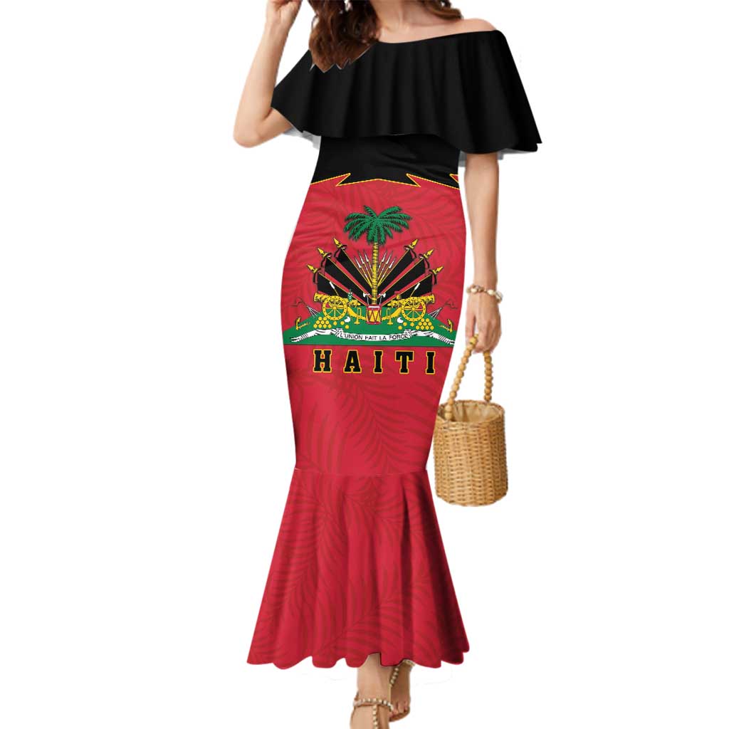 Personalized Haiti 1964 Family Matching Mermaid Dress and Hawaiian Shirt Coat Of Arms Flag Style