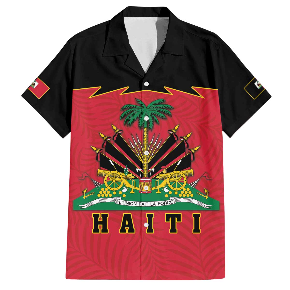 Personalized Haiti 1964 Family Matching Off The Shoulder Long Sleeve Dress and Hawaiian Shirt Coat Of Arms Flag Style